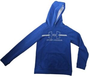 UNDER ARMOUR Blue Hooded Pullover Sweatshirt Boys YMD Size 10-12