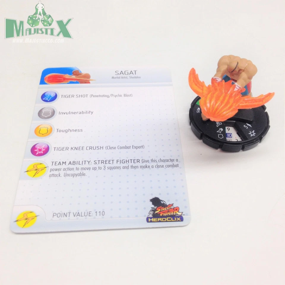 Heroclix Street Fighter set Sagat #015 Uncommon figure w/card! - Image 1 of 1