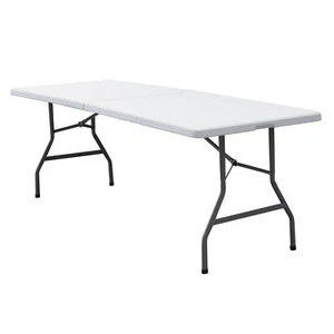8 Ft Plastic Folding Table Lightweight Portable Table for Camping Picnic Party - Picture 1 of 12