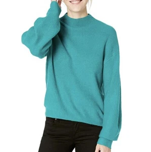 New Nicole Miller Studio Women's Puff Sleeve High Neck Sweater - Picture 1 of 11