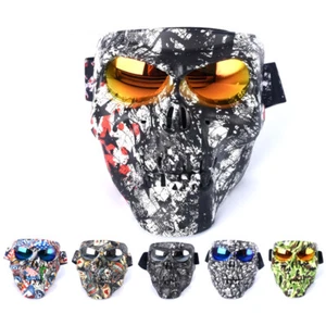 Motorcycle Goggles Skull Face Mask Eyewear Glasses Motocross Race ATV Dirt Bike - Picture 1 of 14