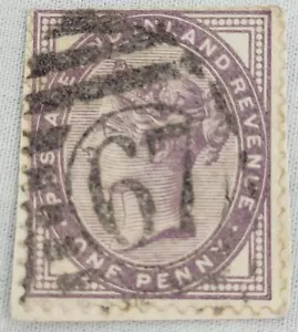 Regno Unito affrancatura ~ regina Vittoria ~ un penny affrancatura e francobollo delle entrate interne ~ C196 - Foto 1 di 6