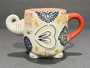 Yokohama Studio Large Hand Painted Elephant Shaped Ceramic Coffee Tea Mug Cup - Picture 1 of 9