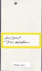 KARL MALDEN SIGNED STICKER 1 1/2" x 4" US Actor COA On The Waterfront-Patton - Picture 1 of 1