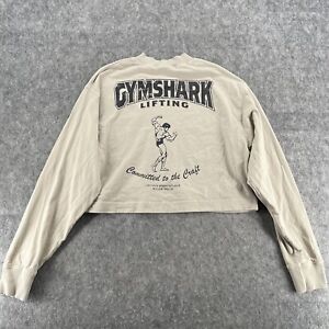 Gymshark Womens Beige Commited To The Craft Lifting Long Sleeve Crop Top Size S