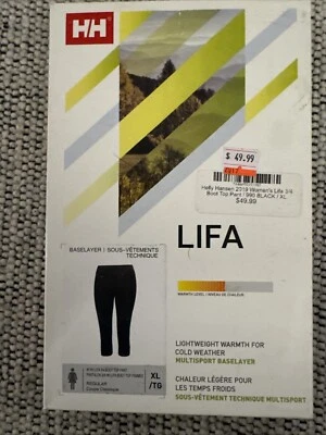 Pantalón BN Helly Hansen Mujer Lifa Capa Base Negro 3/4 Bota Top Talla XL Foto 1 de 3
