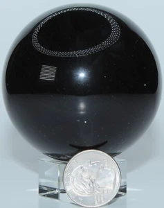 AAA Esfera de obsidiana negra islandesa / 2,75" (69,85 mm) / 14,90 oz (422,40 gr) 3470 - Imagen 1 de 15