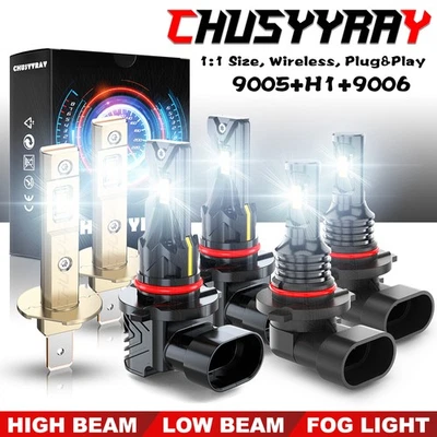 6x 9005 H1 9006 Faro LED Alto/Bajo y Luz Antiniebla Blanco Para Saab 9-2X 2005-2006 Foto 1 de 4