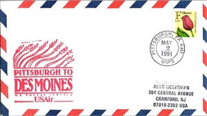 USAir Erstflug Pittsburgh Pennsylvania Airport - Des Moines Iowa - 1991 RAR - Bild 1 von 2