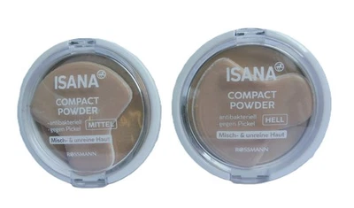 Isana Compact Powder für Misch- & unreine Haut gegen Pickel - HELL + MITTEL