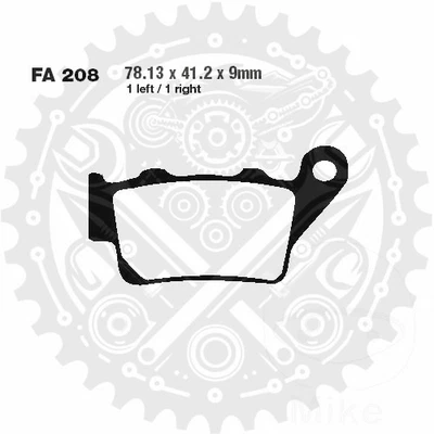 EBC Brake Pad TT MX FA208TT 1 Set rear For KTM EXC 360 1996-1997 - Image 1 of 4