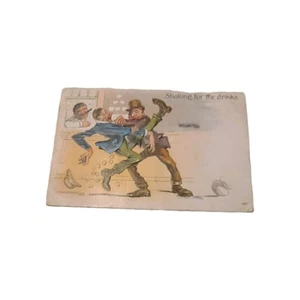 Comic Cartoon Shaking For Me Drink Posted Postcard - Picture 1 of 2