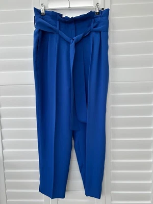 Boden Melina Paperbag ankle grazer cropped colbalt blue trousers with belt 12 R - Image 1 of 4