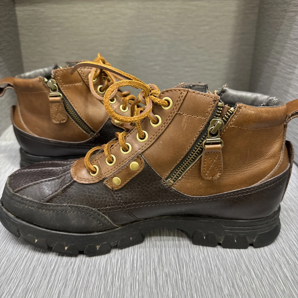 Polo Ralph Lauren Brown Zip Boots for Men for Sale - Shop New