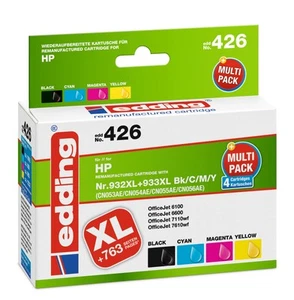edding Druckerpatrone EDD-426 - Multipack 4 - Schwarz, Cyan, Magenta, Gelb - 1x - Bild 1 von 5