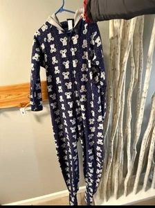 Joe Boxer Kids Unisex XL One Piece Footy Pajamas Zip Up With Hood Koala Bears - Picture 1 of 9