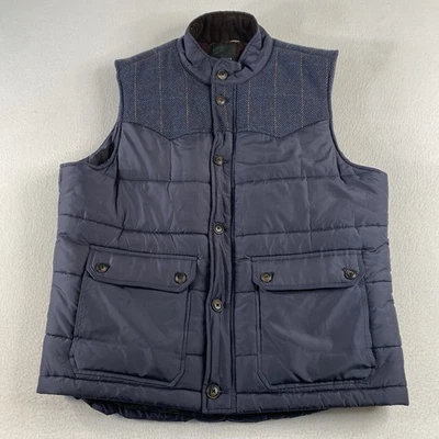 Ted Baker пуховик выстеганный жилет жилет Sz-6 (XL) полный молнии кнопка Western темно-синий - Изображение 1 из 4