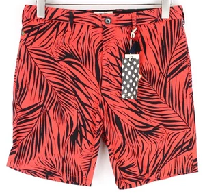 Scotch & Soda Thorne Shorts Pour Hommes ~W30 S ROUGE Slim Imprimé Feuille Été - Bild 1 von 6
