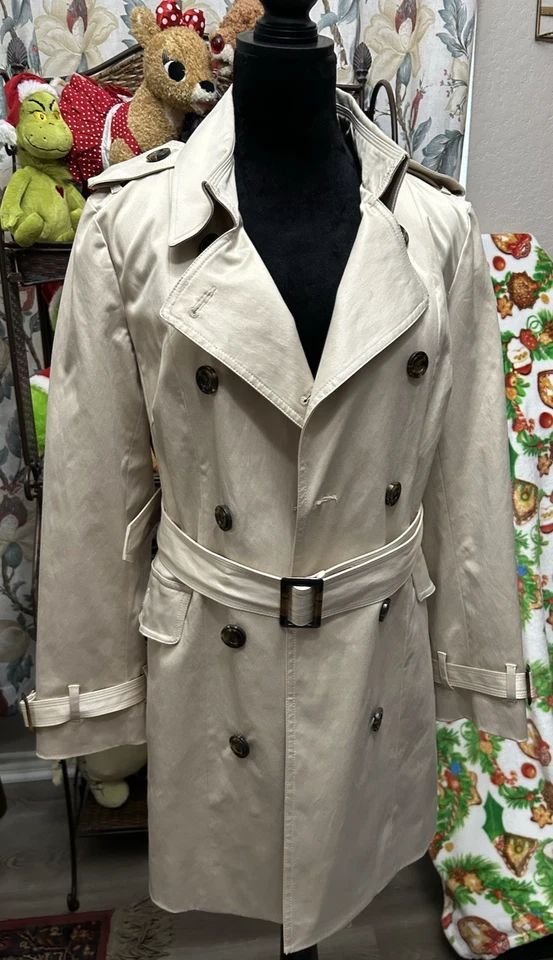 Gabardina clásica para mujer Joan Rivers talla M--color beige Foto 1 de 4