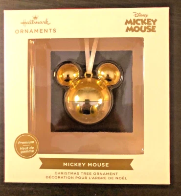 NUEVO 2022 Hallmark Disney Premium MICKEY MOUSE Icono Dorado Adorno de Navidad Metal Foto 1 de 3