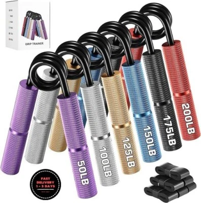 Entrenador de fuerza de agarre, paquete de 6 (50-350 lb), fortalecedor de agarre Foto 1 de 4