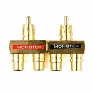 2pcs For RCA Audio Y Splitter Adapter 1 Male To 2 Female Gold Plated - Picture 1 of 24