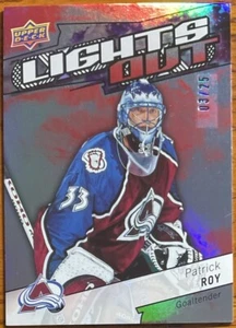 2018-19 Upper Deck Overtime Lights Out RED RAINBOW RARE Patrick Roy #’d 03/25 - Picture 1 of 2