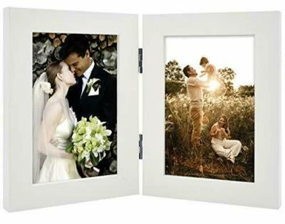 4x6 Double Picture Frame Vertical Hinged 2 Opening Folding Family Frames Collage - Image 1 of 4