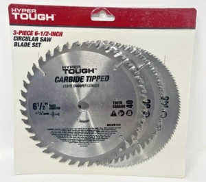 3- Piece 6 1/2 Inch Circular Saw Blade Set Hyper Tough - Picture 1 of 8