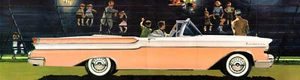 1957 Mercury Monterey Convertible Showroom Wall Illustration 5 x 19 Giclee print - Picture 1 of 1