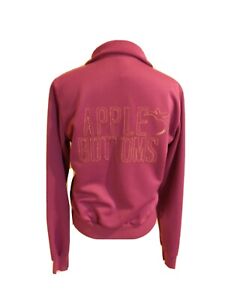 Apple Bottoms Sz M Jacket Raspberry Pink Embroidered Sequins Juniors Full Zip 