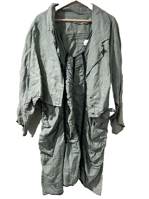 Cynthia Ashby Verde 100% Lino Cárdigan Con Vestido Jersey Talla L Mujeres Conjunto Nube Foto 1 de 4