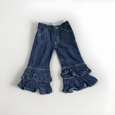 Jeans de tornozelo Persnickety infantil feminino com babados - Imagem 1 de 2