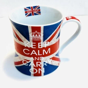 Keep Calm And Carry On Union Jack Flag United Kingdom England Fine China Mug - Picture 1 of 8