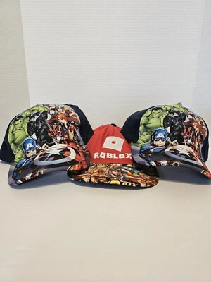 Marvel Avengers Graphic & Sonic Hat Kids 8+ Yrs Lot Of 3 Hats  - Image 1 of 4