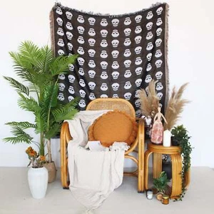 Skull Throw Blanket Sofa Bed Covers Soft Picnic Blanket 130*160CM - Picture 1 of 6