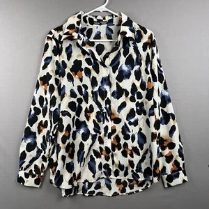 Shein Womens Shirt Large Multicolor Print Button Up Pullover - Picture 1 of 7