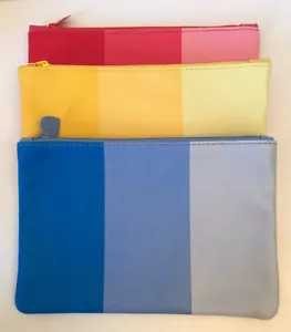 Lot Of 3 IPSY Pouches Flying Colors - Lemon Drop - Red Stripe Zip Cosmetic - Picture 1 of 6