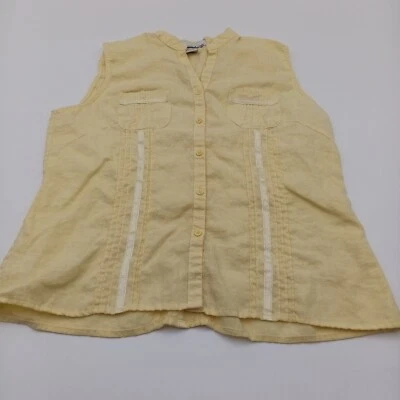 Top Lucy & Laurel para mujer medio amarillo sin mangas Foto 1 de 4