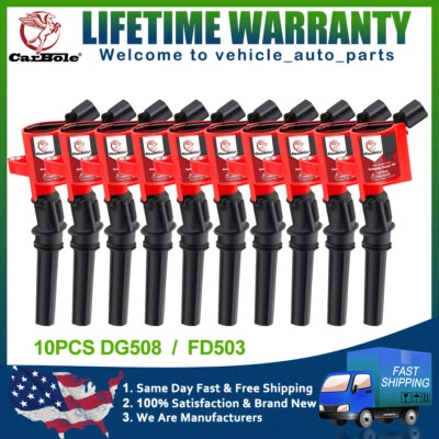 Paquete de 10 bobinas de encendido para Ford Excursion 2000 2001-2005 5,4 L 6,8 L V8 V10 DG508 Foto 1 de 4