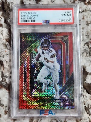 2022 Chris Olave RC #360 Suite Level Red Prizm Psa 10 Gem Mint #37/49◇ - Image 1 of 3