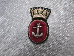 Merchant Navy Petty Officer Early Original Padded Cloth Bullion Cap Badge - Picture 1 of 8