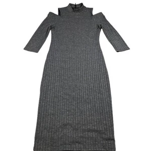 WHBM ribbed knit cold shoulder mock neck sweater dress XS - Picture 1 of 10