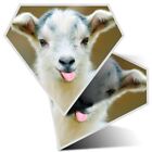 2 x Diamond Stickers 7.5 cm - Cute White Goat Farm Animal  #3309