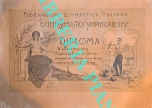Italienischer Gymnastikverband - Sampierdarenese Ginnastica Società. diplom d - Bild 1 von 1
