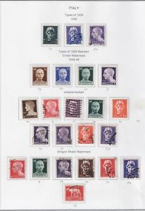 Włochy II wojna światowa reżim Mussoliniego 23 znaczki zestaw na stronie 1944 MLH/U