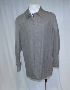 Isaia San Gennaro Light Wool Silk Linen Gray Melange Overcoat 46R NWT $2995 - Picture 1 of 14