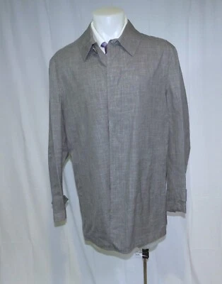 Isaia San Gennaro Light Wool Silk Linen Gray Melange Overcoat 46R NWT $2995 - Image 1 of 4