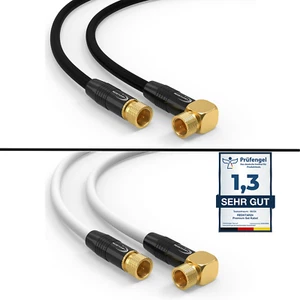TV por cable satélite 135dB conector F 1x 90° cable de antena satélite módem Internet UHD - Imagen 1 de 21