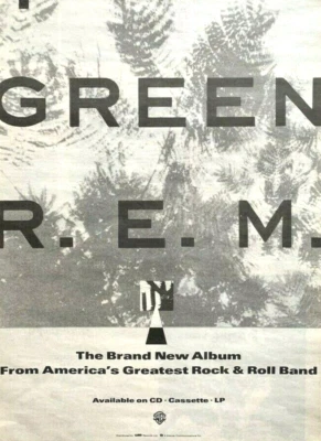 R.E.M. 1988 vintage UK POSTER ADVERT GREEN Michael Stipe - Image 1 of 3